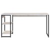 Mesa Escrivaninha 2 Prateleiras Snow/Preto 14908 - Compace