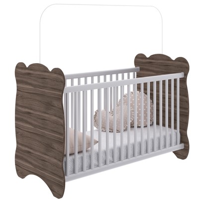 Berço com Armação Mosquiteiro Carvalho/Branco 7000 - Percasa