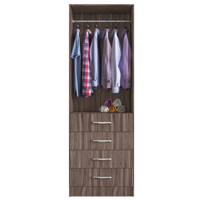 Guarda-Roupa Solteiro 2 Portas 4 Gavetas Carvalho 2034 - Percasa