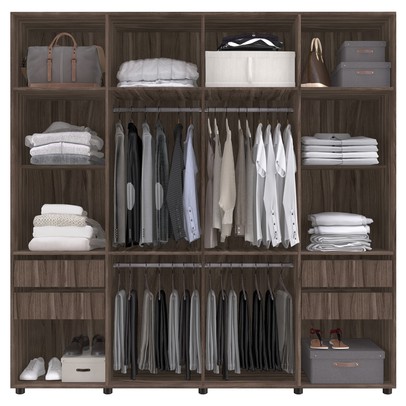Guarda-Roupa Casal 8 Portas 4 Gavetas Carvalho 2022 - Percasa