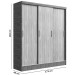 Guarda-Roupa Solteiro 3 Portas 2 Gavetas Branco 2029 - Percasa