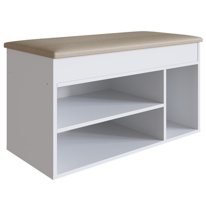 Sapateira Baú 3 Nichos Branco Sp080 – Completa Móveis