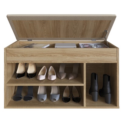 Sapateira Baú 3 Nichos Oak Sp080 – Completa Móveis