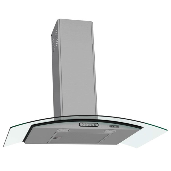 Coifa de Parede Vidro Curvo Duto Slim 80 Cm 127v Inox - Fogatti