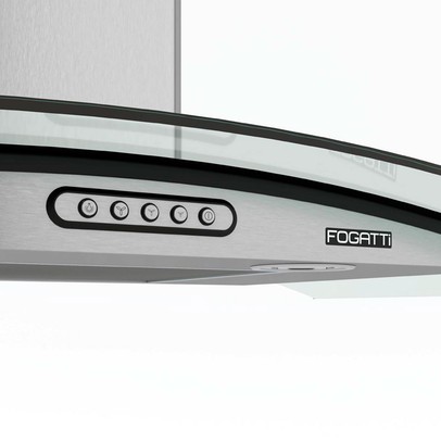 Coifa de Parede Vidro Curvo Duto Slim 80 Cm 127v Inox - Fogatti