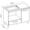 Balcão de Cozinha para Cooktop Fit 1 Porta 1 Gaveta Branco - Nicioli