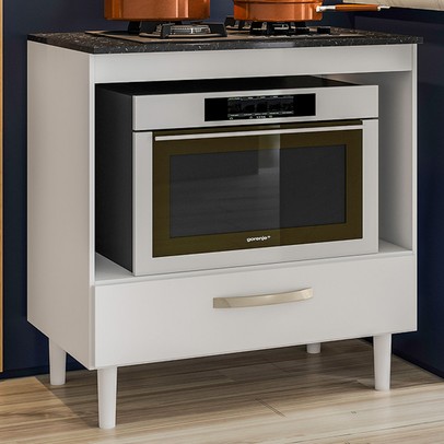 Armário de Cozinha para Cooktop 1 Gaveta Branco 11382 - Nicioli