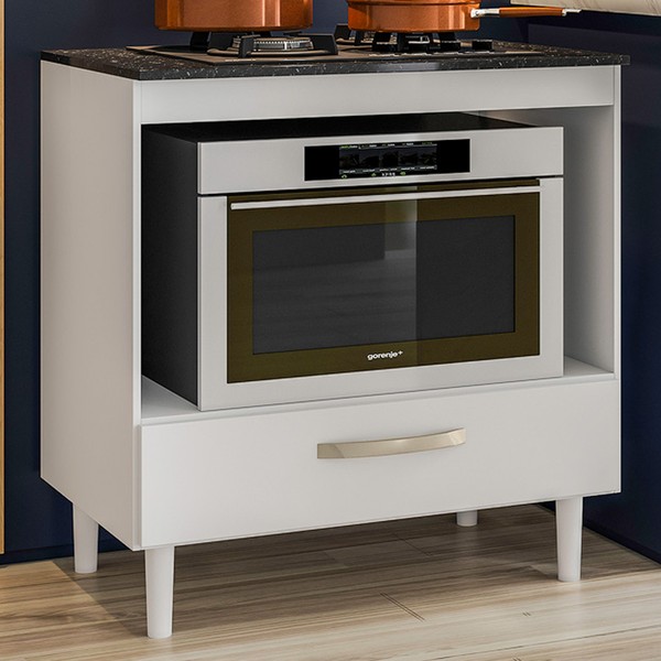 Armário de Cozinha para Cooktop 1 Gaveta Branco 11382 - Nicioli