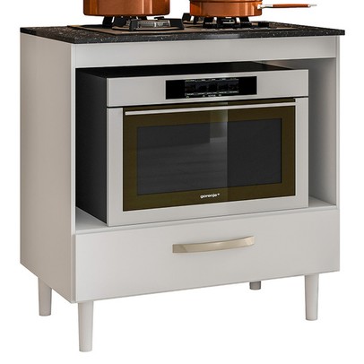 Armário de Cozinha para Cooktop 1 Gaveta Branco 11382 - Nicioli