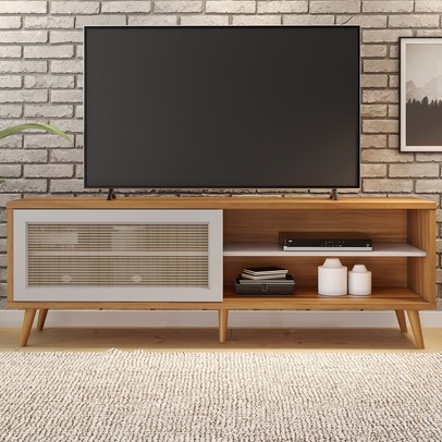 Rack para TV Até 60 Polegadas 1 Porta Freijó Trend/Off White Nt1175 - Notável