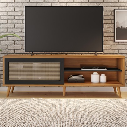 Rack para TV Até 60 Polegadas 1 Porta Freijó Trend/Preto Nt1175 - Notável