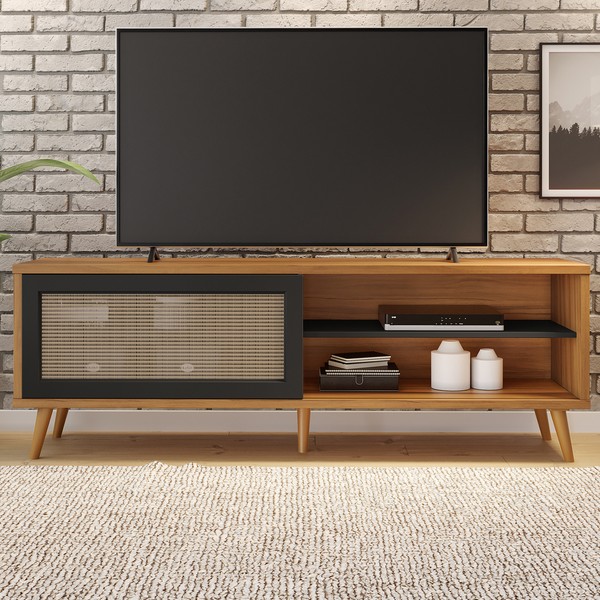 Rack para TV Até 60 Polegadas 1 Porta Freijó Trend/Preto Nt1175 - Notável