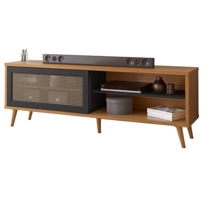 Rack para TV Até 60 Polegadas 1 Porta Freijó Trend/Preto Nt1175 - Notável