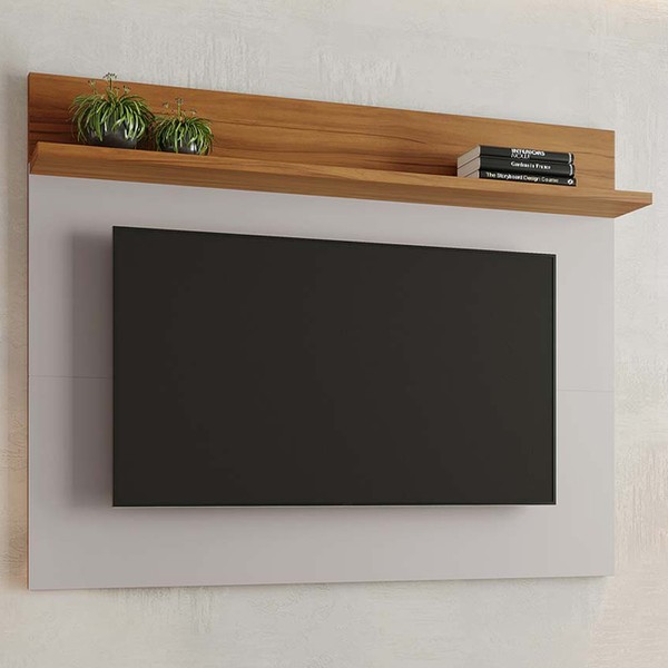 Painel para TV Até 50 Polegadas 1 Prateleira Off White/Freijó Trend Nt1185 - Notável