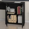 Mesa para Escritório 2 Portas 3 Gavetas Preto Tx Nt2005 - Notavel