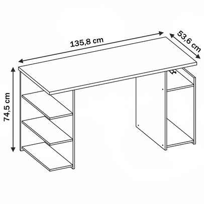 Mesa Gamer 4 Prateleiras Preto Tx Nt2065 - Notável