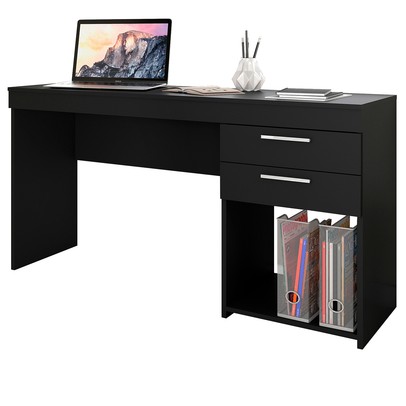 Mesa para Escritório Office 2 Gavetas Preto Tx - Notavel