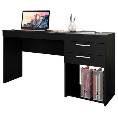 Mesa para Escritório Office 2 Gavetas Preto Tx - Notavel