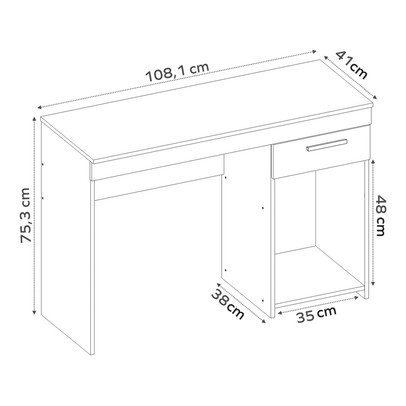 Mesa para Computador 1 Gaveta Branco Nt2070 - Notável