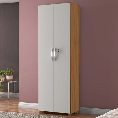 Armário Multiuso 2 Portas 4 Prateleiras Freijó Trend/Off White Nt4020 – Notável