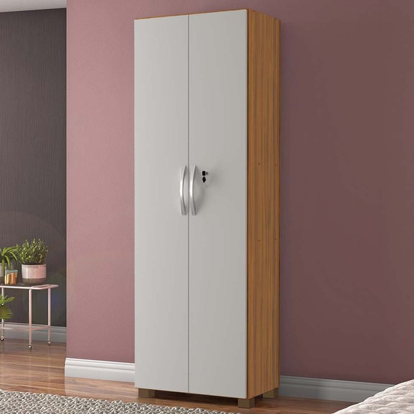 Armário Multiuso 2 Portas 4 Prateleiras Freijó Trend/Off White Nt4020 – Notável