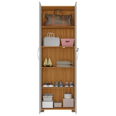 Armário Multiuso 2 Portas 4 Prateleiras Freijó Trend/Off White Nt4020 – Notável
