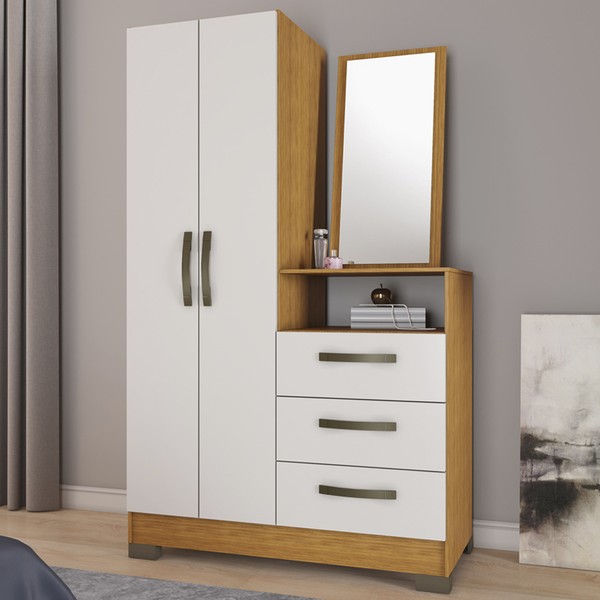 Cômoda 2 Portas 3 Gavetas Freijó Trend/Off White Nt5165 – Notável