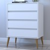Cômoda Fiori 4 Gavetas Branco/Madeirado - Robel