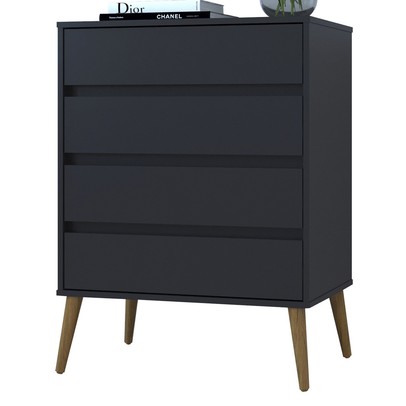 Cômoda Fiori 4 Gavetas Preto Fosco - Robel