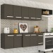 Cozinha Compacta Jade 9 Portas 2 Gavetas Preto Fosco - Panorama Móveis