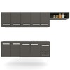 Cozinha Compacta Jade 9 Portas 2 Gavetas Preto Fosco - Panorama Móveis