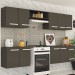 Cozinha Compacta Lis 9 Portas 2 Gavetas Preto Fosco - Panorama Móveis
