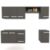 Cozinha Compacta Julia 7 Portas 2 Gavetas Preto Fosco - Panorama Móveis