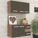 Cozinha Compacta Victória 5 Portas 2 Gavetas Castanho/Preto - Panorama Móveis