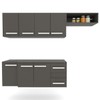 Cozinha Compacta Aline 7 Portas 2 Gavetas Preto Fosco - Panorama Móveis