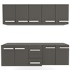 Cozinha Compacta Samara 9 Portas 2 Gavetas Preto Fosco - Panorama Móveis