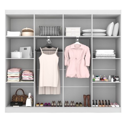 Closet Ele e Ela 8 Prateleiras Malbec Branco Fosco - Panorama Móveis