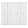 Guarda-Roupa Casal Ele e Ela 8 Portas 8 Prateleiras Malbec Branco Fosco - Panorama Móveis