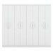Guarda-Roupa Casal Ele e Ela 8 Portas 8 Prateleiras Malbec Branco Fosco - Panorama Móveis