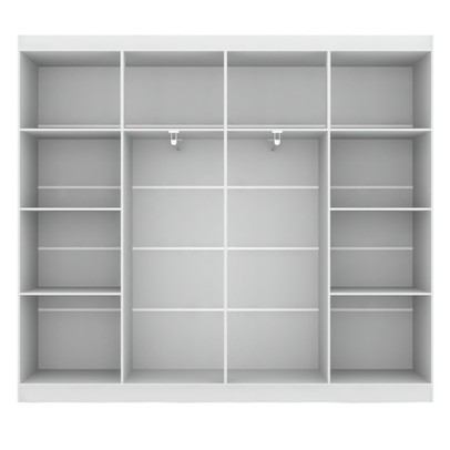 Guarda-Roupa Casal Ele e Ela 8 Portas 8 Prateleiras Malbec Branco Fosco - Panorama Móveis