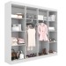 Guarda-Roupa Casal Ele e Ela 8 Portas 8 Prateleiras Malbec Branco Fosco - Panorama Móveis