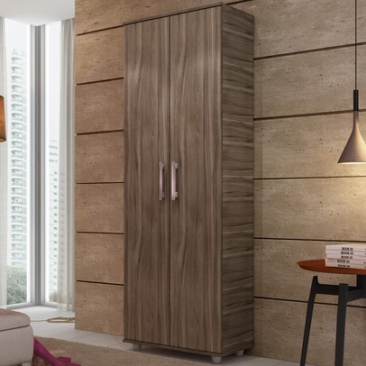 Armário Multiuso Plus 2 Portas 5 Prateleiras Carvalho - Percasa