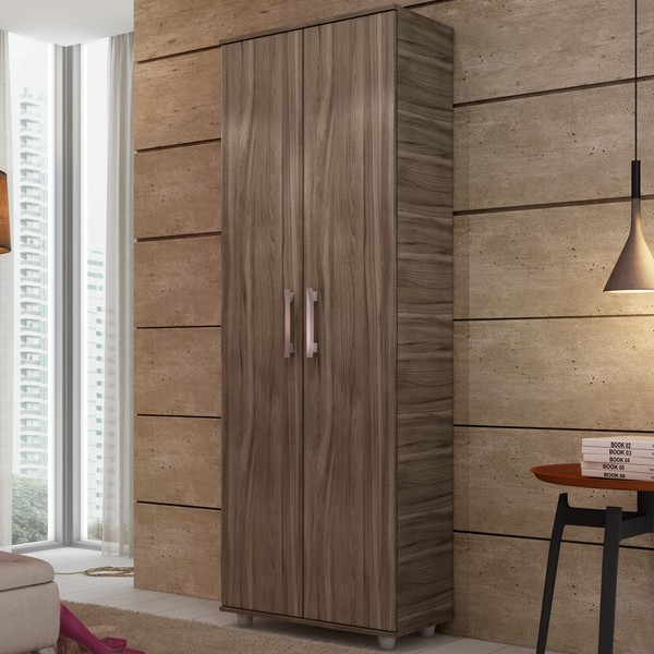 Armário Multiuso Plus 2 Portas 5 Prateleiras Carvalho - Percasa