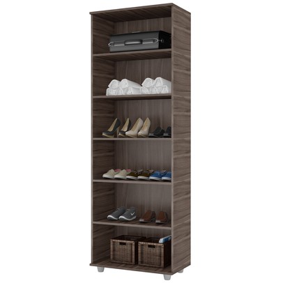 Armário Multiuso Plus 2 Portas 5 Prateleiras Carvalho - Percasa