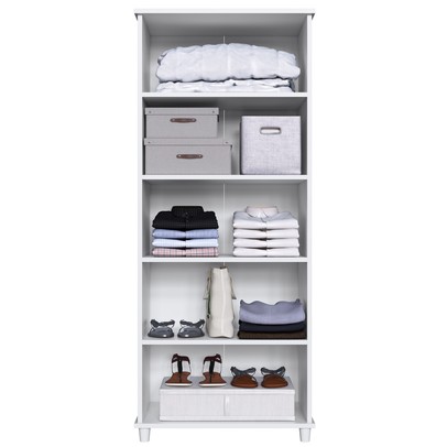 Armário Multiuso Slim 2 Portas 4 Prateleiras Branco - Percasa