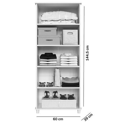 Armário Multiuso Slim 2 Portas 4 Prateleiras Frenso - Percasa