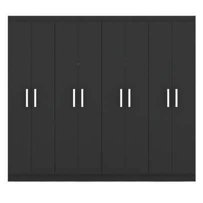 Guarda-Roupa Casal Ele e Ela 8 Portas 8 Prateleiras Malbec Preto Fosco - Panorama Móveis