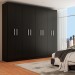 Guarda-Roupa Casal Ele e Ela 8 Portas 8 Prateleiras Malbec Preto Fosco - Panorama Móveis