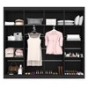 Guarda-Roupa Casal Ele e Ela 8 Portas 8 Prateleiras Malbec Preto Fosco - Panorama Móveis