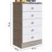 Cômoda Infantil 5 Gavetas Fresno/Branco 1340 - Percasa
